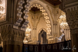 Intricate scalloped arches, Mosque of Hassan II, Casablanca Morocco