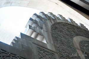 Detail: notched top of a door, Mosque of Hassan II, Casablanca Morocco