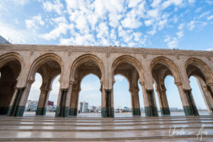 Looking out of the arches, Mosque of Hassan II, Casablanca Morocco
