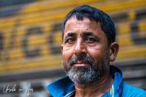 Environmental Portrait: man in the street, Old Srinagar, Jammu and Kashmir, India.