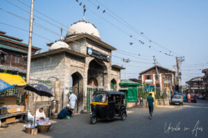 Tuk-tuk outside the the Shah-e-Hamadan Mosque, Srinagar, Jammu and Kashmir, India
