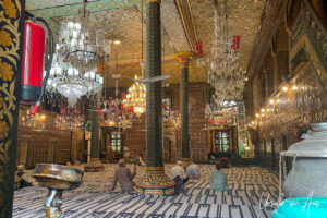 Inside the prayer hall, the Shah-e-Hamadan Mosque, Srinagar, Jammu and Kashmir, India.