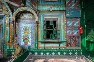 The colourful exterior of Shah E Hamdan Mosque, Srinagar, Jammu and Kashmir, India.