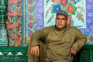 Portrait: Muslim man, Shah-e-Hamadan Mosque, Srinagar, Jammu and Kashmir, India.