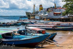 Boats on the wharf, Doom, Southwest Papua, Indonesia.