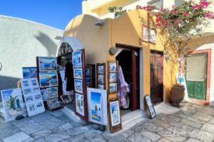 Souvenir stand, Oia, Santorini Greece.