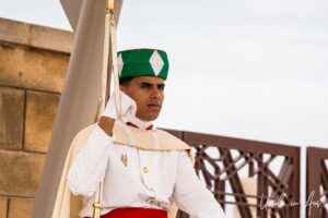 Portrait: a horse guard outside the Mausoleum of Mohammed V, Rabat Morocco.