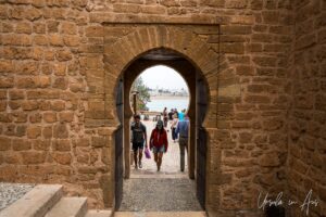 An arched walkway through the old walls, Rabat Morocco.