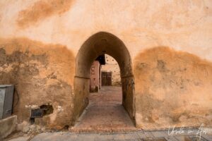 Small arched plastered doorway, Meknes, Morocco
