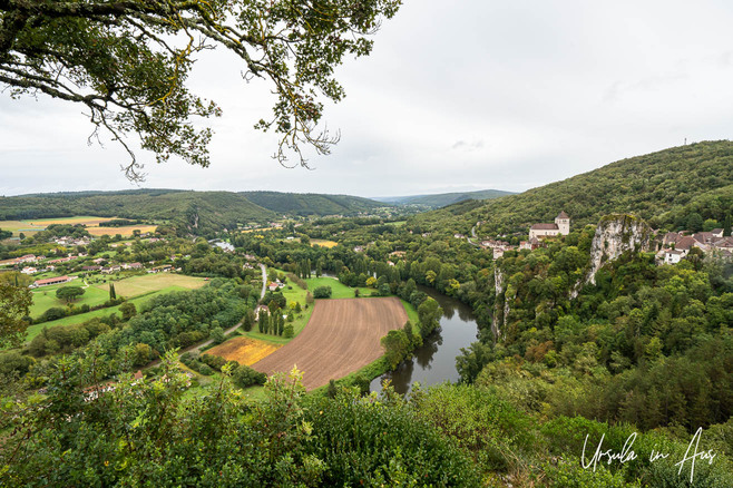View over Saint-Cirq Lapopie and the Lot River, France