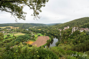 View over Saint-Cirq Lapopie and the Lot River, France