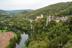 View over Saint-Cirq Lapopie and the Lot River, France