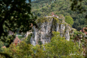 The Rock of La Popie from the road, Lot Valley, France