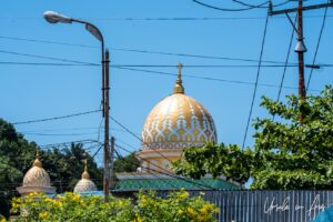 Mosque dome and power lines, Sorong, Indonesia