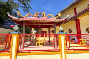 Giant bell at the Vihara Buddha Jayant, Sorong, Indonesia
