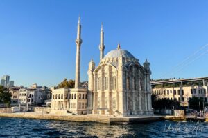 Ortaköy Mosque from the water, Beşiktaş Istanbul, Türkiye