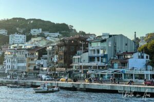Rambling buildings in Arnavutköy from the Bosphorus, Istanbul, Türkiye