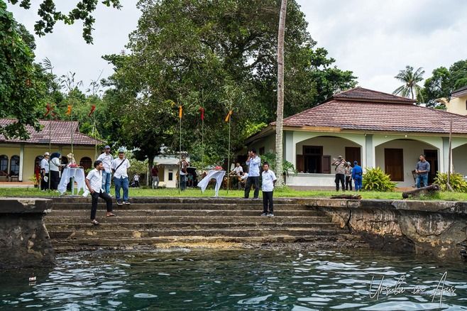 Steps to Banda Neira&nbsp;Village from the water, Indonesia