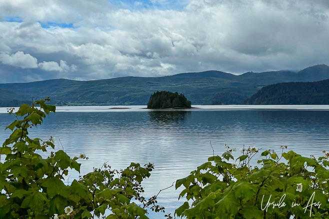 Skidegate Inlet from Daajing Giids, Haida Gwaii Canada.