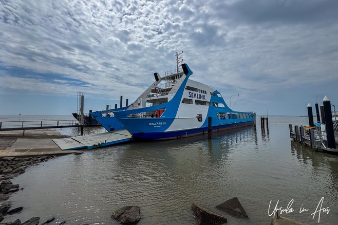 A Sealink Ferry in Toondah Harbour, Cleveland Queensland Australia