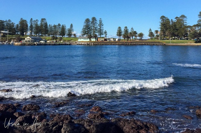 Looking across Black Beach Cove to Blowhole Point, Kiama NSW Australia.